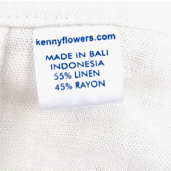 Kenny Flowers THE CASA BLANCA
WHITE LINEN VACATION PANTS Small - Picture 8 of 8